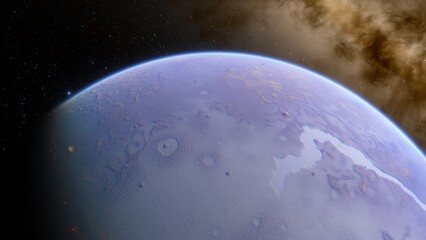 Planets and galaxy, science fiction wallpaper. Beauty of deep space. Billions of galaxy in the universe Cosmic art background 3d render
