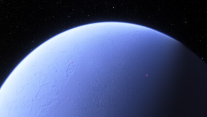 Naklejka premium super-earth planet, realistic exoplanet, planet suitable for colonization, earth-like planet in far space, planets background 3d render 