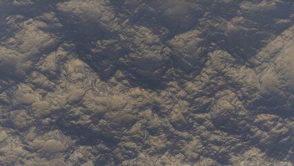 View of the 3d rendering realistic planet mars surface from space