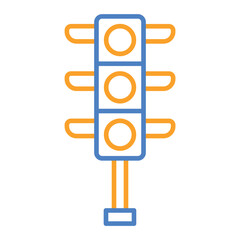 Traffic Light Blue And Orange Line Icon
