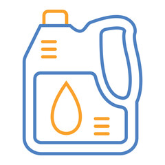 Oil Canister Blue And Orange Line Icon