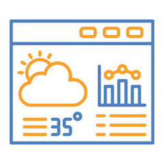 Forecast Analytics Blue And Orange Line Icon