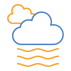 Fog Blue And Orange Line Icon
