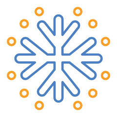 Snowflake Blue And Orange Line Icon