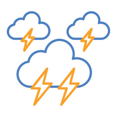 Lightning Blue And Orange Line Icon