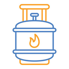 Gas Cylinder Blue And Orange Line Icon