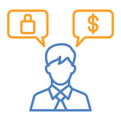 Consumer Behavior Blue And Orange Line Icon