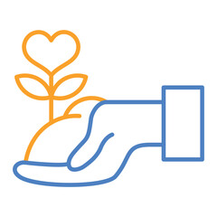 Growth Blue And Orange Line Icon