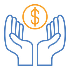 Savings Blue And Orange Line Icon
