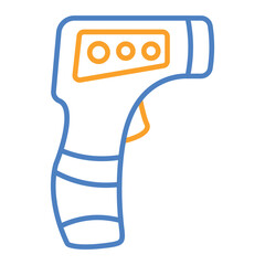 Thermometer Gun Blue And Orange Line Icon