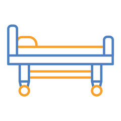 Bed Blue And Orange Line Icon