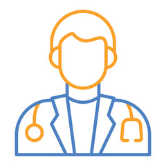 Doctor Blue And Orange Line Icon