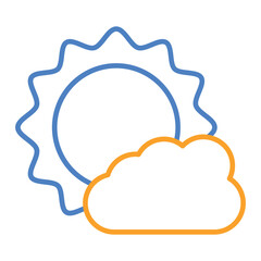Weather App Blue And Orange Line Icon