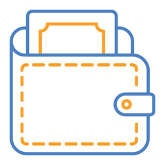 Wallet Blue And Orange Line Icon