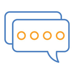 Chat Blue And Orange Line Icon