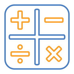 Fototapeta premium Calculator Blue And Orange Line Icon
