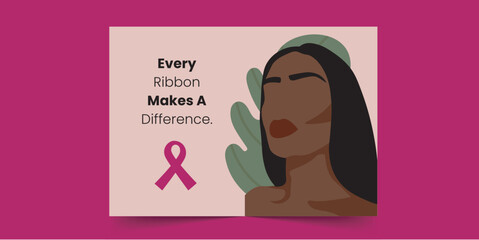 Every Ribbon Makes A Difference -  Breast Cancer Card for African Women