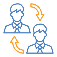 B2b Blue And Orange Line Icon