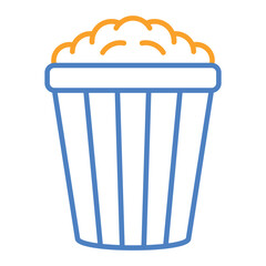 Popcorn Blue And Orange Line Icon