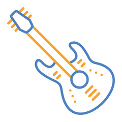 Guitar Blue And Orange Line Icon