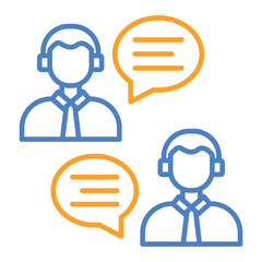Conversation Blue And Orange Line Icon