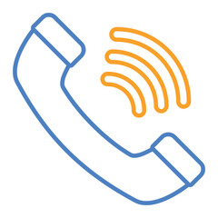 Phone Ringing Blue And Orange Line Icon