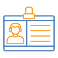 Id Card Blue And Orange Line Icon