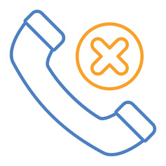 Obraz premium Rejected Call Blue And Orange Line Icon
