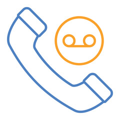 Recorded Call Blue And Orange Line Icon