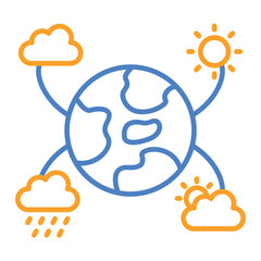Climatization Blue And Orange Line Icon