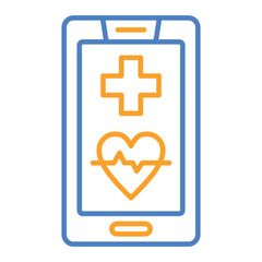 Obraz premium Medical App Blue And Orange Line Icon