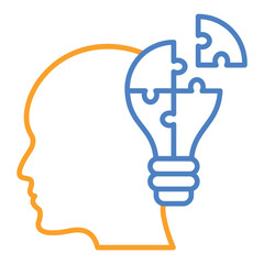 Strategy Blue And Orange Line Icon