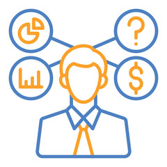 Skills Blue And Orange Line Icon