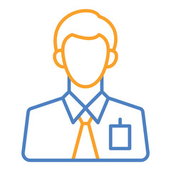 Employee Blue And Orange Line Icon