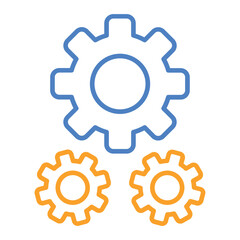 Settings Blue And Orange Line Icon