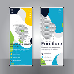 Business banner roll up set standee banner template.