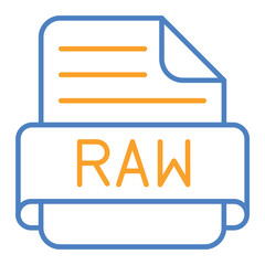 Raw Blue And Orange Line Icon
