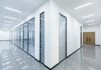 Empty modern interior corridor space