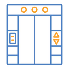 Elevator Blue And Orange Line Icon