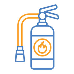 Fire Extinguisher Blue And Orange Line Icon