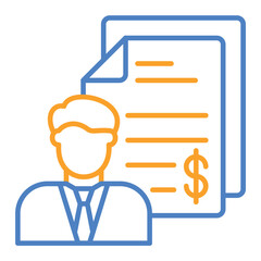 Business Analyst Blue And Orange Line Icon