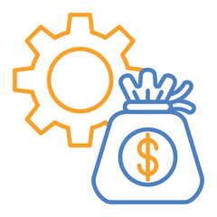 Money Management Blue And Orange Line Icon