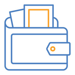 Wallet Blue And Orange Line Icon