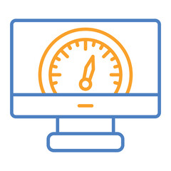 Speed Test Blue And Orange Line Icon