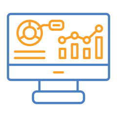 Analytics Blue And Orange Line Icon