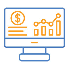 Revenue Blue And Orange Line Icon