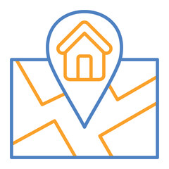 Home Blue And Orange Line Icon