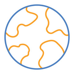 Earth Blue And Orange Line Icon