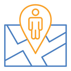 Obraz premium User Location Blue And Orange Line Icon