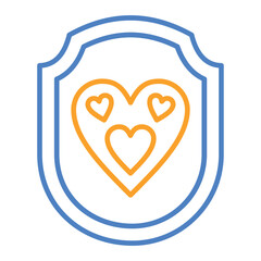 Shield Blue And Orange Line Icon